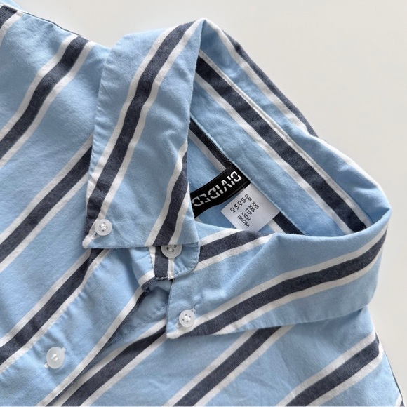 H&M Divided Blue Stripe Shirt and Shorts Set XXS Matching Co-Ord - Picture 7 of 16